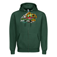 Sports Green Virginia State Map Zipper Hoodie - RanaPortraitStore