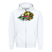 White Virginia State Map Zipper Hoodie - RanaPortraitStore