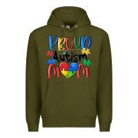Army Green proud autism mom Premium Hoodie - MaliasSmallBusiness