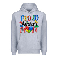 Heather Grey proud autism mom Premium Hoodie - MaliasSmallBusiness
