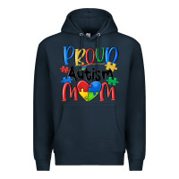 Navy proud autism mom Premium Hoodie - MaliasSmallBusiness