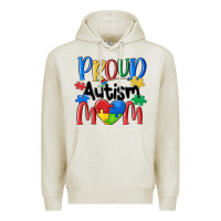 Oatmeal Heather proud autism mom Premium Hoodie - MaliasSmallBusiness