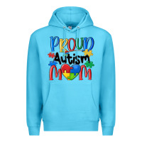 Ocean Blue proud autism mom Premium Hoodie - MaliasSmallBusiness