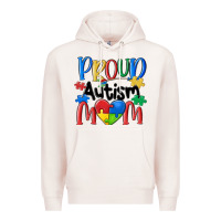 Pale Pink proud autism mom Premium Hoodie - MaliasSmallBusiness