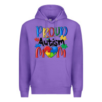 Purple proud autism mom Premium Hoodie - MaliasSmallBusiness
