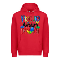 Red proud autism mom Premium Hoodie - MaliasSmallBusiness