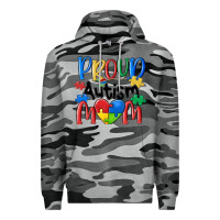 Slate Camo proud autism mom Premium Hoodie - MaliasSmallBusiness