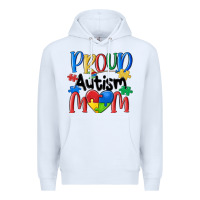 White proud autism mom Premium Hoodie - MaliasSmallBusiness