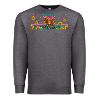 Charcoal Heather just a little moody long haired cow Premium Sweatshirt - Jasminsmagicworld