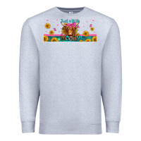 Heather Grey just a little moody long haired cow Premium Sweatshirt - Jasminsmagicworld