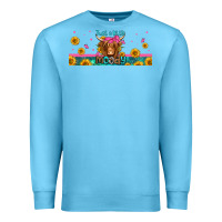 Ocean Blue just a little moody long haired cow Premium Sweatshirt - Jasminsmagicworld