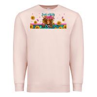 Pale Pink just a little moody long haired cow Premium Sweatshirt - Jasminsmagicworld