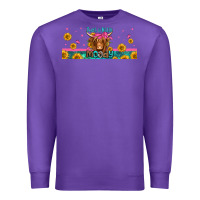 Purple just a little moody long haired cow Premium Sweatshirt - Jasminsmagicworld