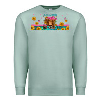 Seafoam just a little moody long haired cow Premium Sweatshirt - Jasminsmagicworld