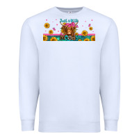White just a little moody long haired cow Premium Sweatshirt - Jasminsmagicworld