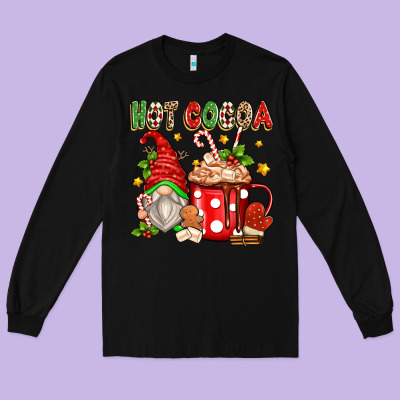 Long Sleeve Tee hot cocoa gnome