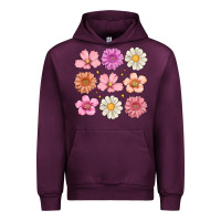 Mauve Wine flowers Urban Hoodie - MaliasSmallBusiness