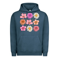 Pigment Midnight Navy flowers Urban Hoodie - MaliasSmallBusiness