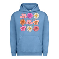 Pigment Pebble Blue flowers Urban Hoodie - MaliasSmallBusiness