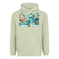 Matcha winter coffe cups Heavyweight Hoodie - AdoDesignShop