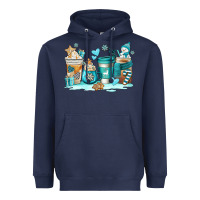 Navy winter coffe cups Heavyweight Hoodie - AdoDesignShop