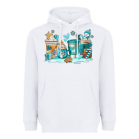 White winter coffe cups Heavyweight Hoodie - AdoDesignShop