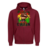 Burgundy Breaking every chain juneteenth Zipper Hoodie - Zillion Design Studio
