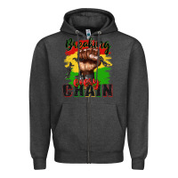 Charcoal Heather Breaking every chain juneteenth Zipper Hoodie - Zillion Design Studio