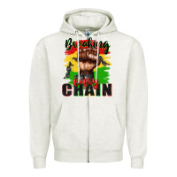 Oatmeal Heather Breaking every chain juneteenth Zipper Hoodie - Zillion Design Studio