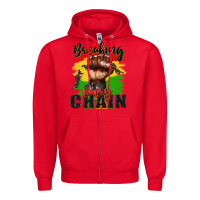 Red Breaking every chain juneteenth Zipper Hoodie - Zillion Design Studio
