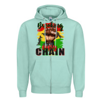 Seafoam Breaking every chain juneteenth Zipper Hoodie - Zillion Design Studio