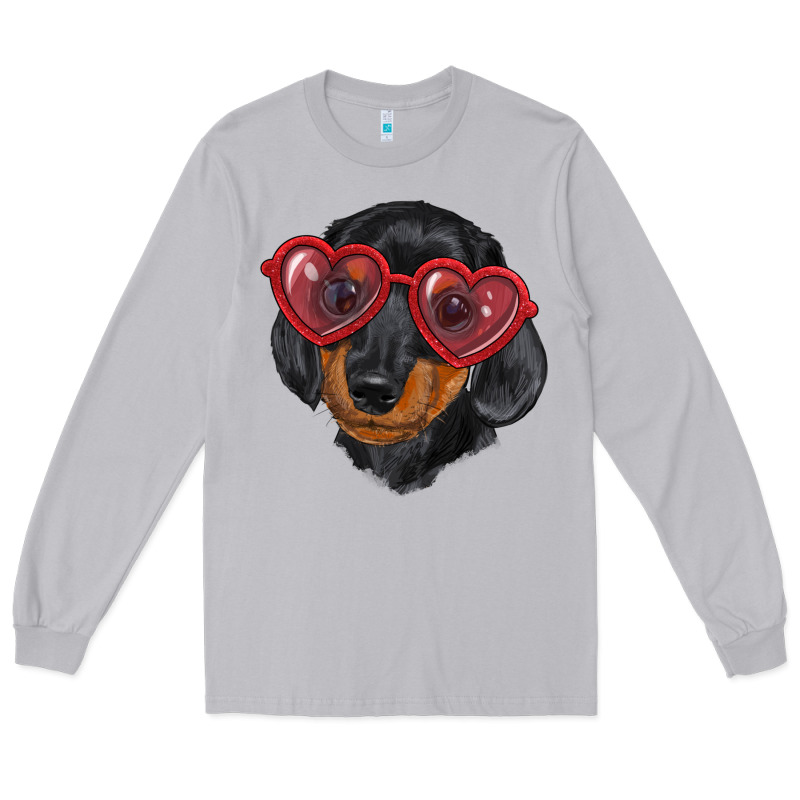 Dachshund With Love Glasses Long Sleeve Tee by RanaPortraitStore | Teevron