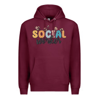Burgundy social worker Premium Hoodie - MaliasSmallBusiness