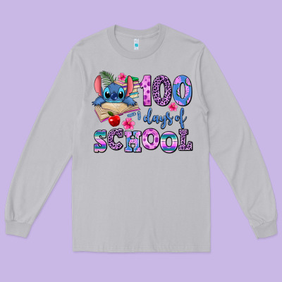 100 Days Of School Long Sleeve Tee Designed By Adodesignshop