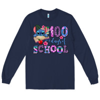 Navy 100 days of school Long Sleeve Tee - AdoDesignShop