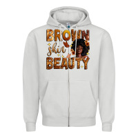 Dove Grey brown skin beauty Zipper Hoodie - Zillion Design Studio