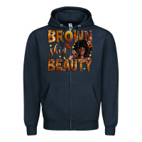 Navy brown skin beauty Zipper Hoodie - Zillion Design Studio