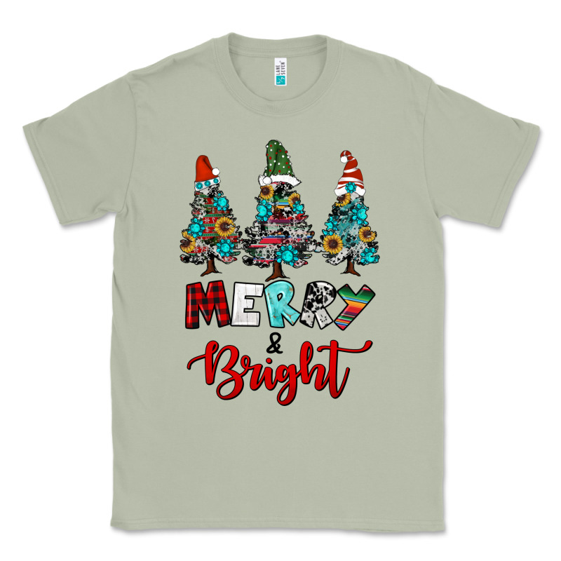 Western Trees Merry And Bright Christmas Classic Tee by RanaPortraitStore | Teevron