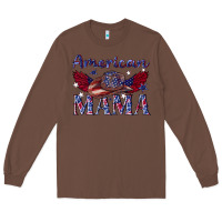 Chestnut American mama with cowboy Long Sleeve Tee - texasbilliewilder