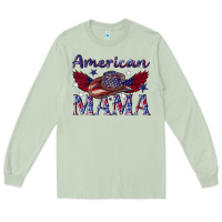 Matcha American mama with cowboy Long Sleeve Tee - texasbilliewilder