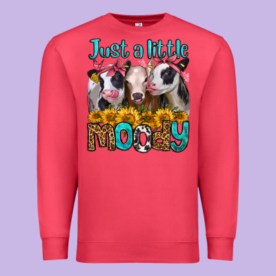 Just A Little Moody Heifers Premium Sweatshirt Designed By Jasminsmagicworld