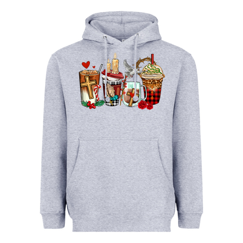 Religious Coffee Cups Heavyweight Hoodie by AdoDesignShop | Teevron