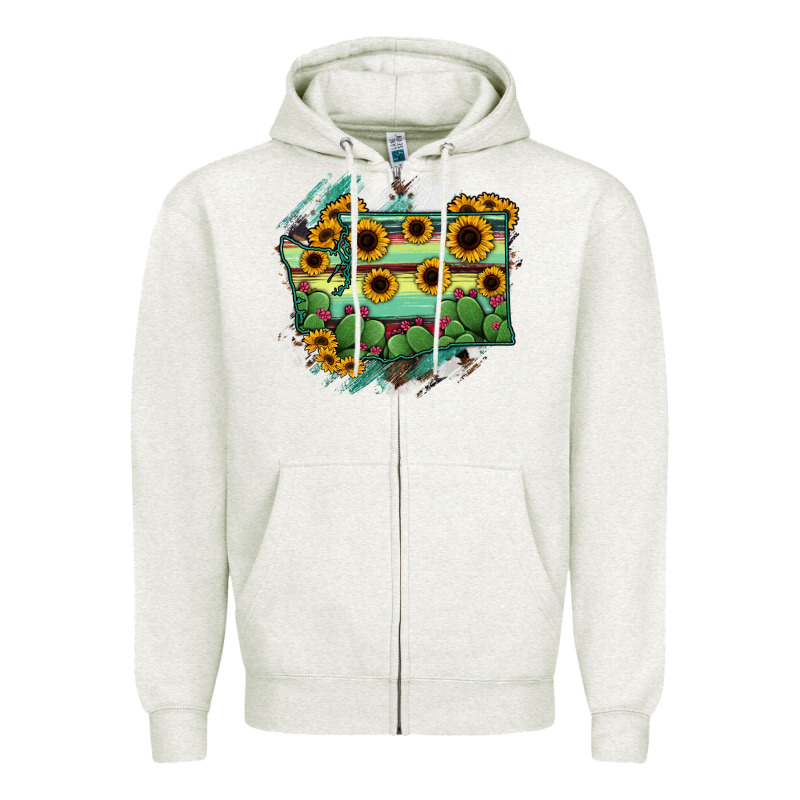 Washington State Map Zipper Hoodie by RanaPortraitStore | Teevron
