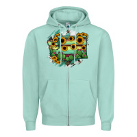 Seafoam washingTon State Map Zipper Hoodie - RanaPortraitStore