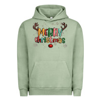 Pigment Oil Green merry christmas raindeerr Urban Hoodie - MaliasSmallBusiness