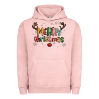 Pigment Salmon merry christmas raindeerr Urban Hoodie - MaliasSmallBusiness