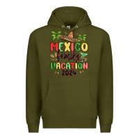 Army Green mexico family vacation 2024 Premium Hoodie - MaliasSmallBusiness
