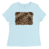 Baby Blue handdrawn leopard pattern brown Ladies Tee - BarkalooDesign
