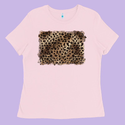 Handdrawn Leopard Pattern Brown Ladies Tee Designed By Barkaloodesign