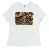 White handdrawn leopard pattern brown Ladies Tee - BarkalooDesign
